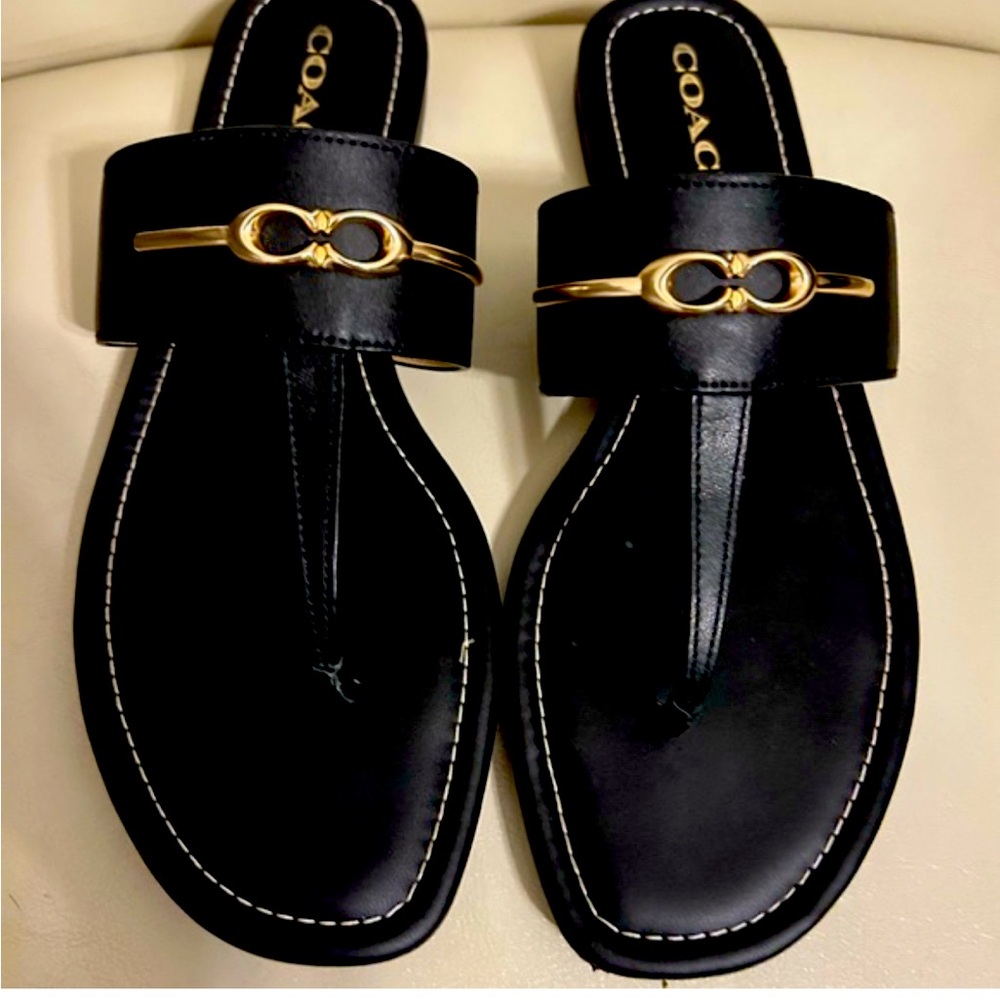 Brand new never worn coach sandals, size 9 in box